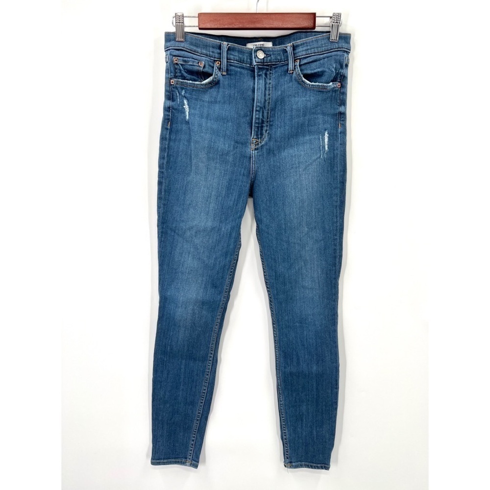 GRLFRND Woman's Medium Wash Distressed Kendal High-Rise Jeans Size 29